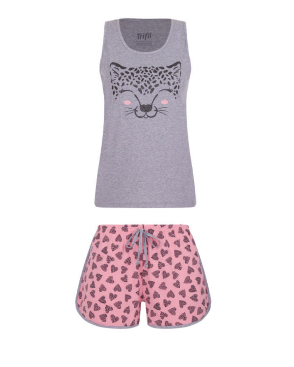 PIJAMA ESTAMPADO SHORT Y BLUSA SIN MANGAS TRIFIL - Imagen 2